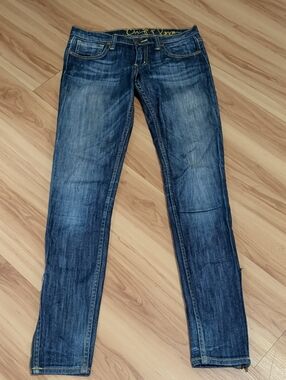 Classic Women's Dark Bluevintage Chip And Pepper Skinny Jeans Zippered Bottoms